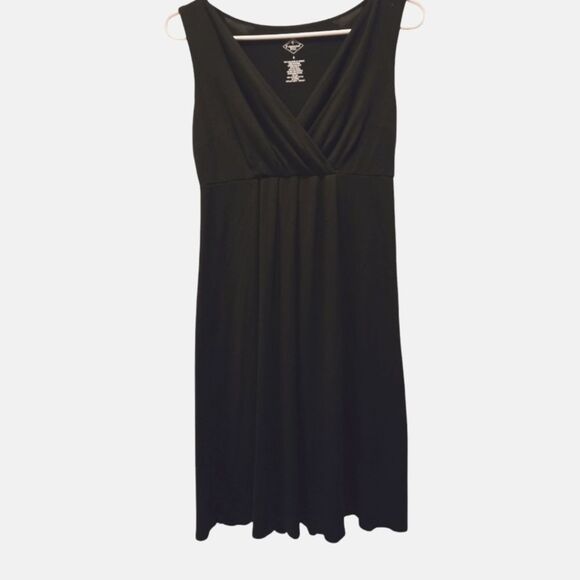 St Johns Bay Dress Womens S Black Shift Sleeveless V Neck Pullover - Picture 1 of 4